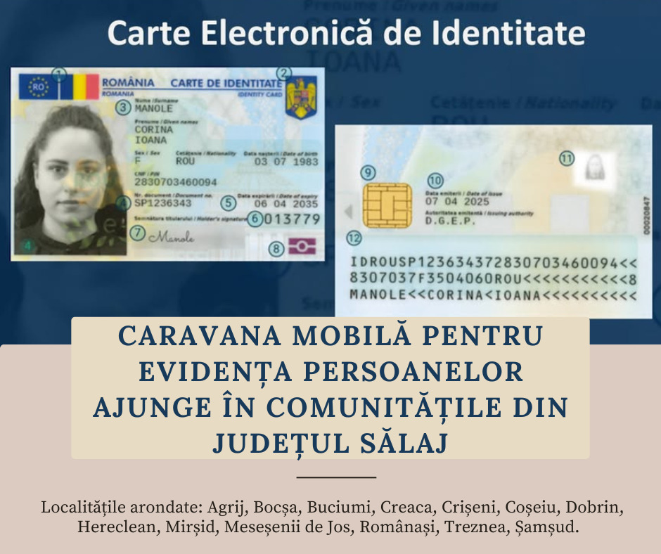 Caravana Mobilă pentru Evidența Persoanelor ajunge în comunitățile din județul Sălaj!