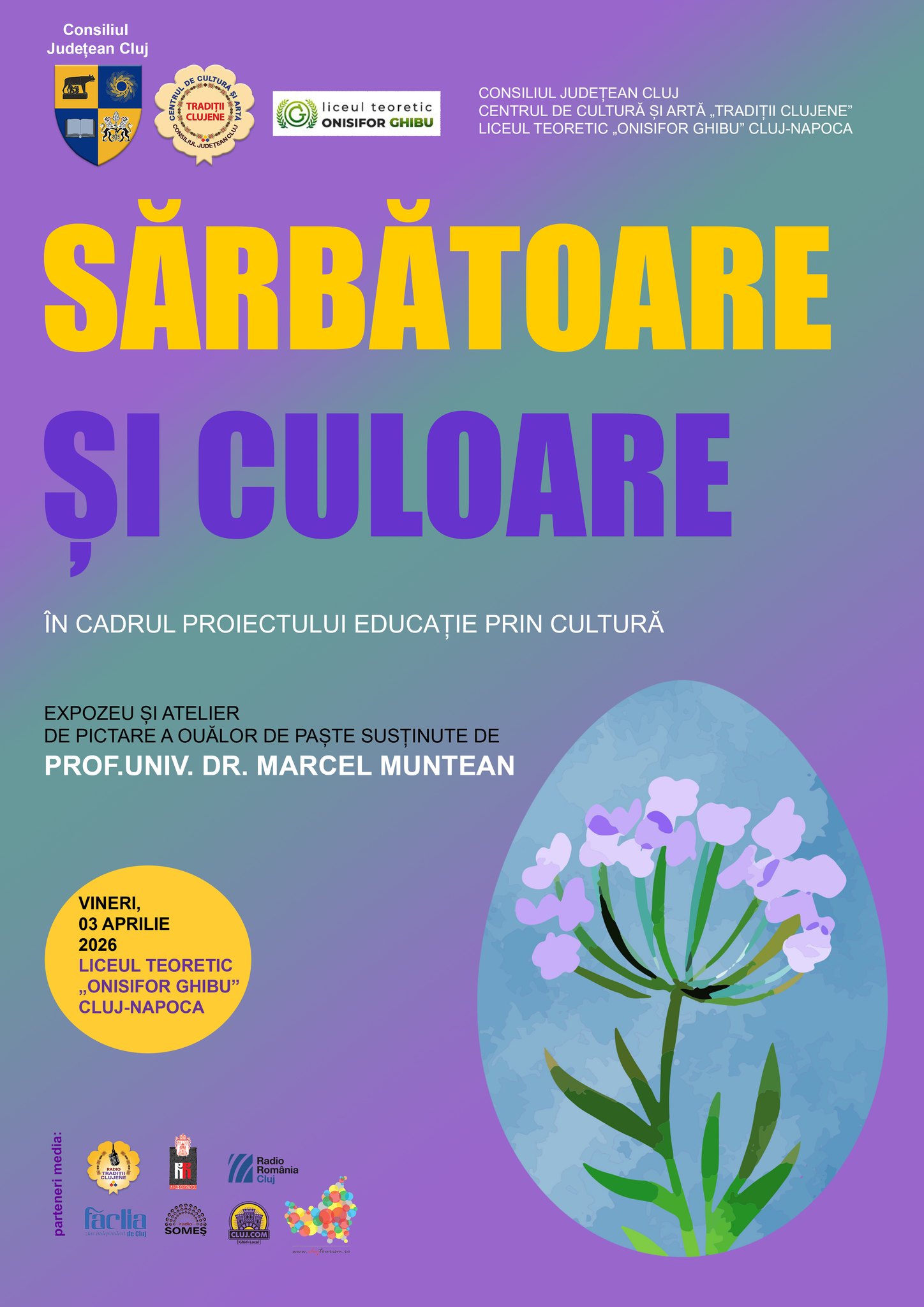 Consiliul Județean Cluj promovează tradițiile și arta populară prin proiectul „Sărbătoare și culoare”: Expozeu și atelier de pictură a ouălor de Paște cu prof. univ. dr. Marcel Muntean!